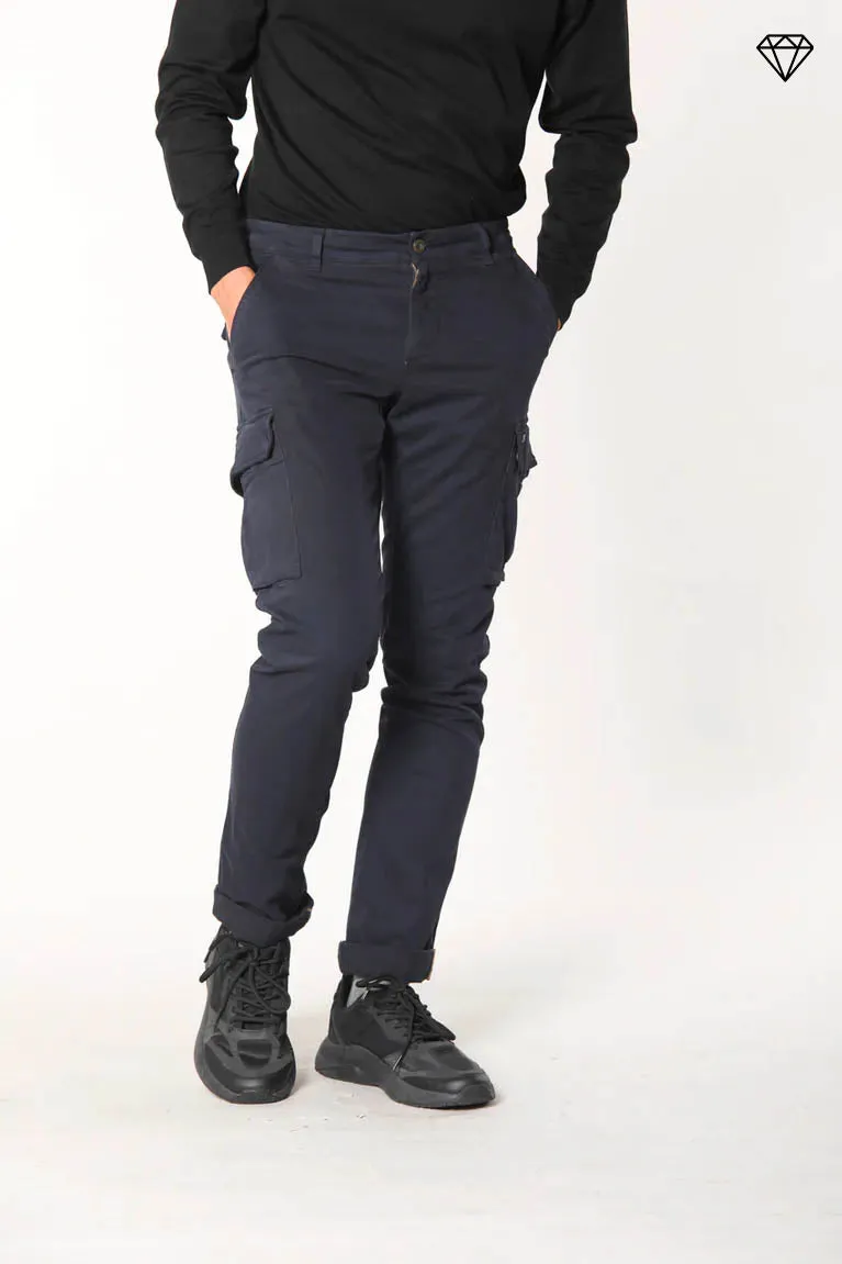 Chile man cargo pant in gabardine extra slim ①