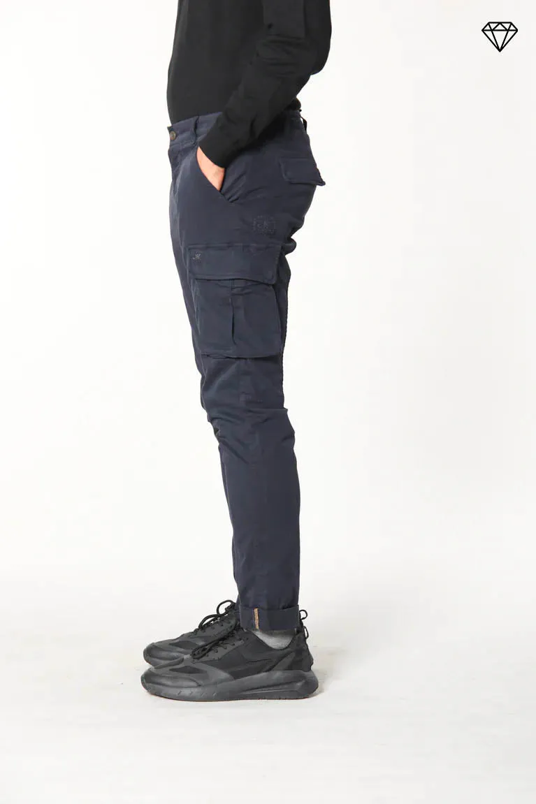 Chile man cargo pant in gabardine extra slim ①