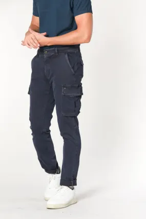 Chile man cargo pant in gabardine extra slim Special Washing 