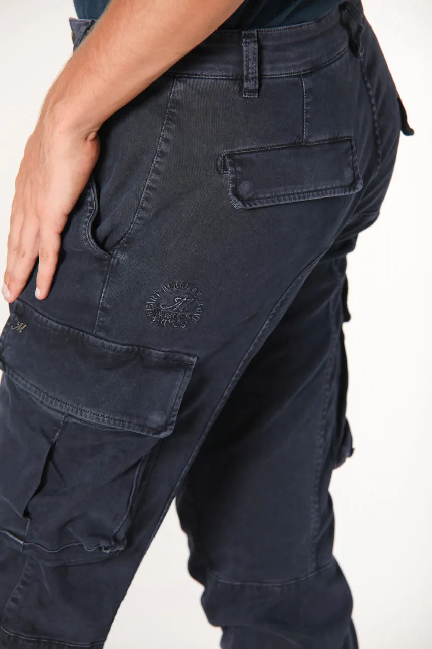 Chile man cargo pant in gabardine extra slim Special Washing 