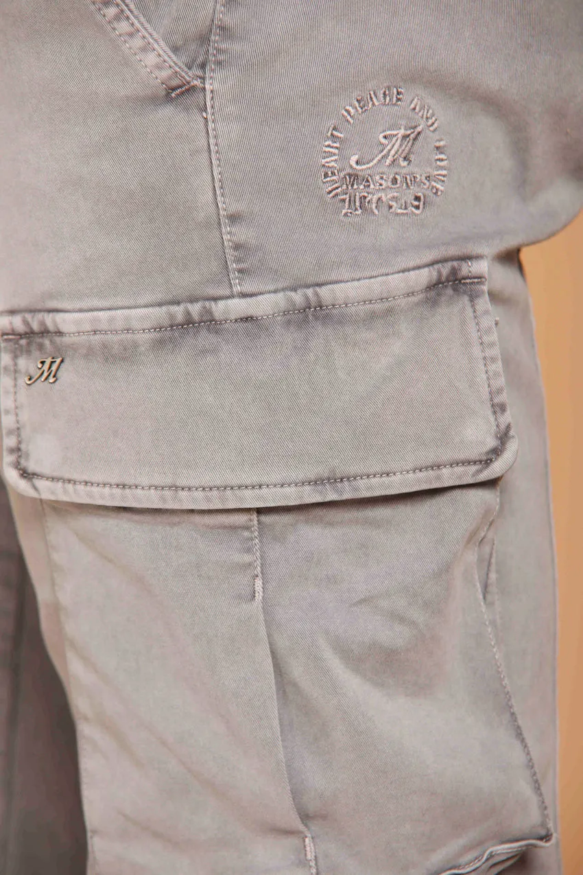 Chile men's cargo pants in gabardine with special washing extra slim fit  