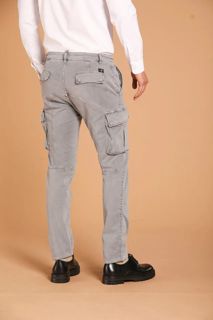 Chile men's cargo pants in gabardine with special washing extra slim fit  