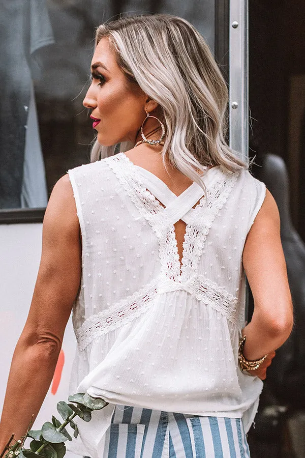 Craving The Coast Crochet Babydoll Top In White