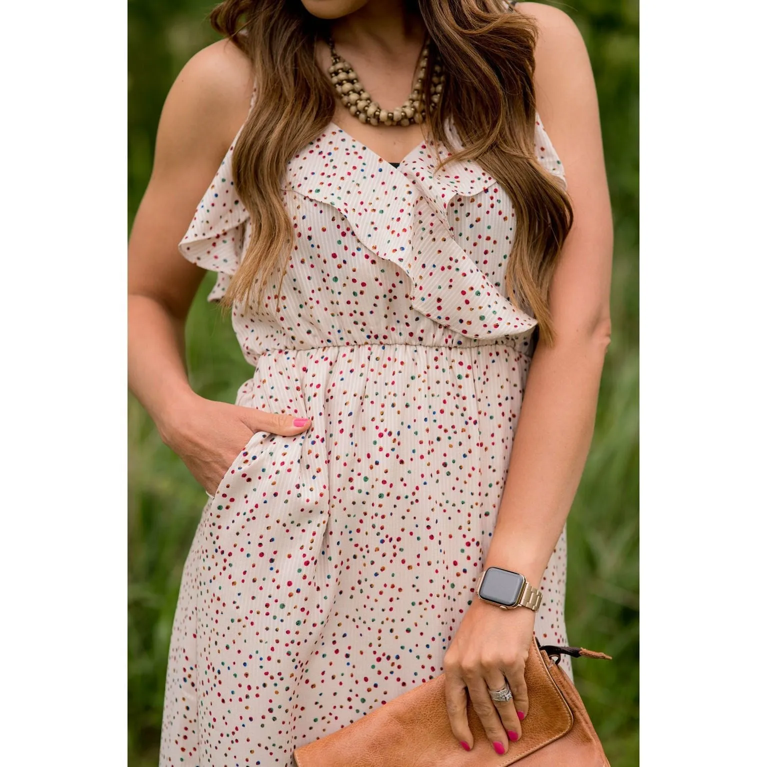 Dottie Ruffle Side Slit Maxi