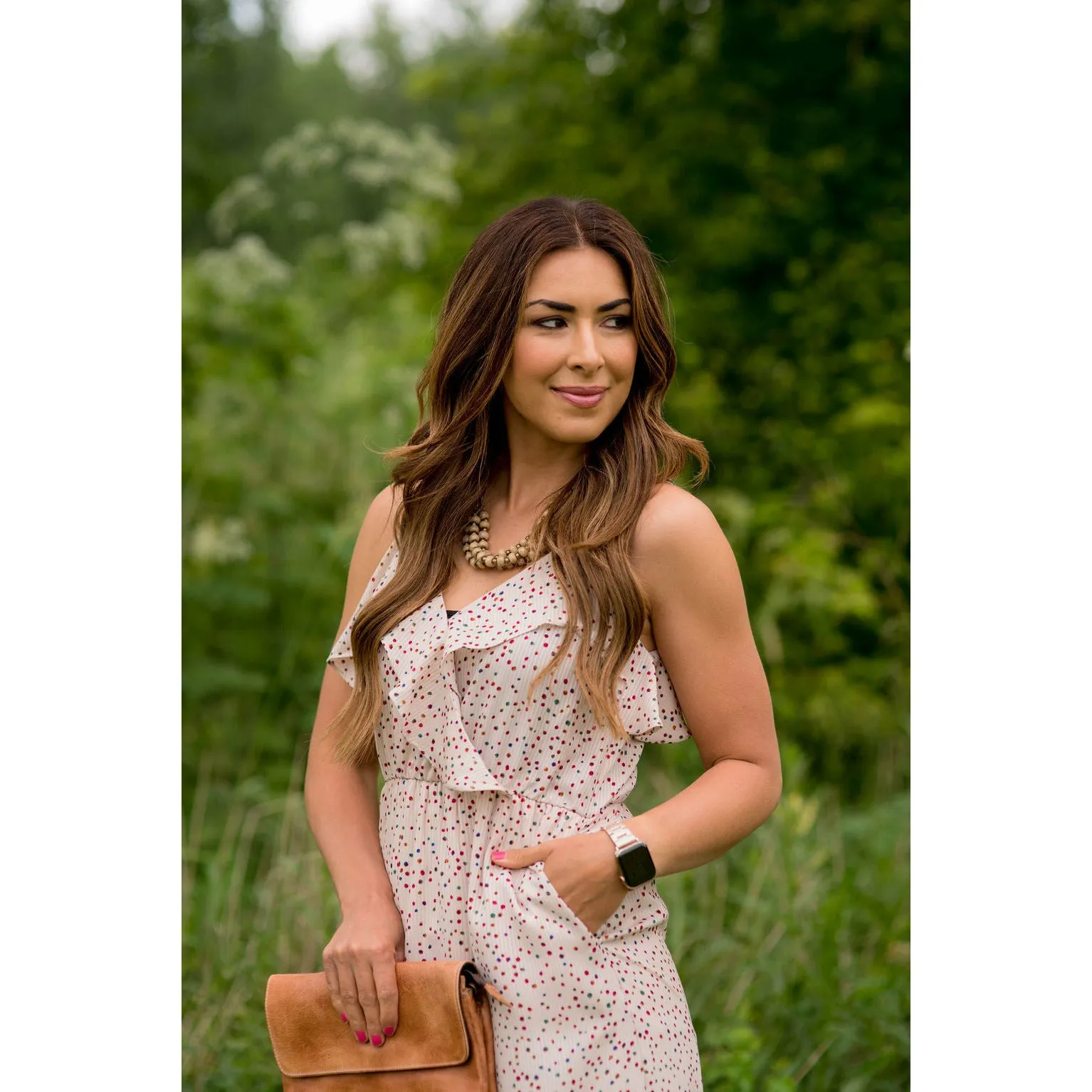 Dottie Ruffle Side Slit Maxi