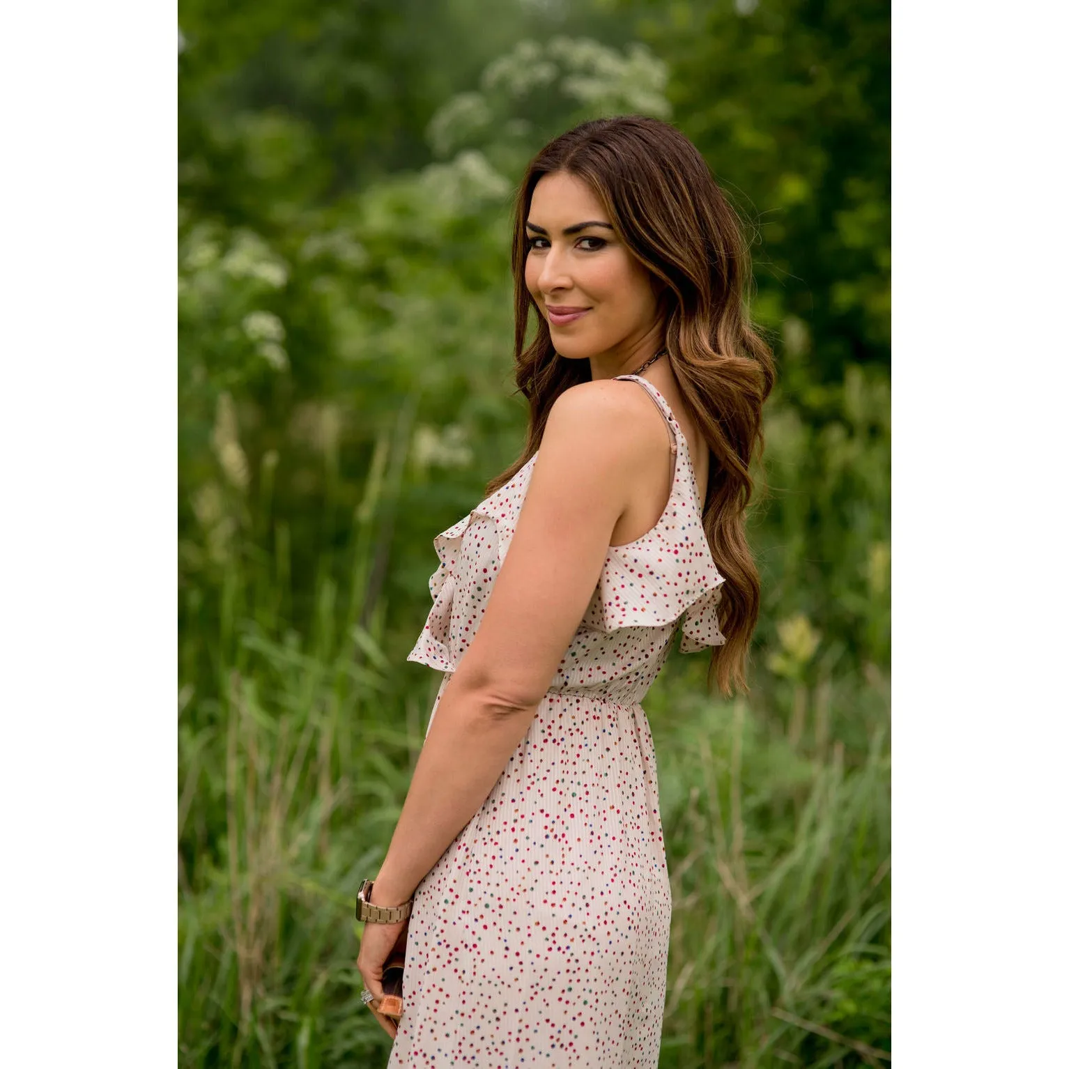 Dottie Ruffle Side Slit Maxi