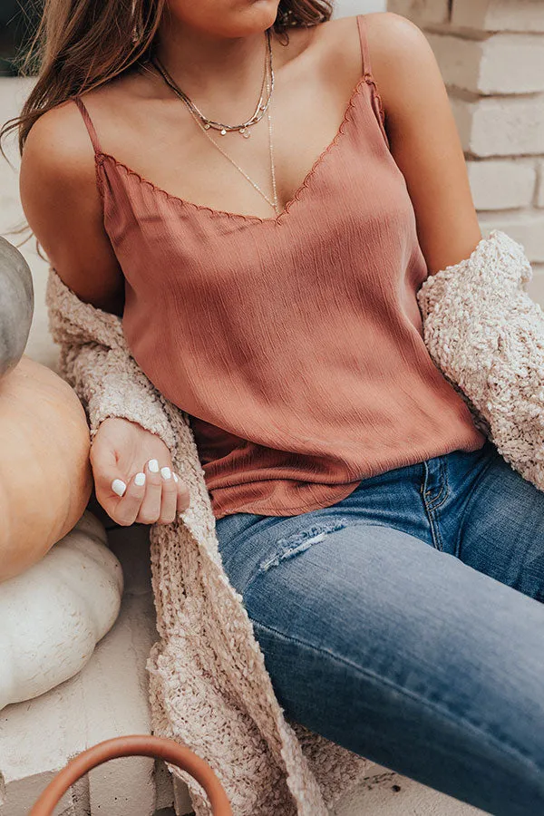 Dream Date Night Shift Tank In Rust