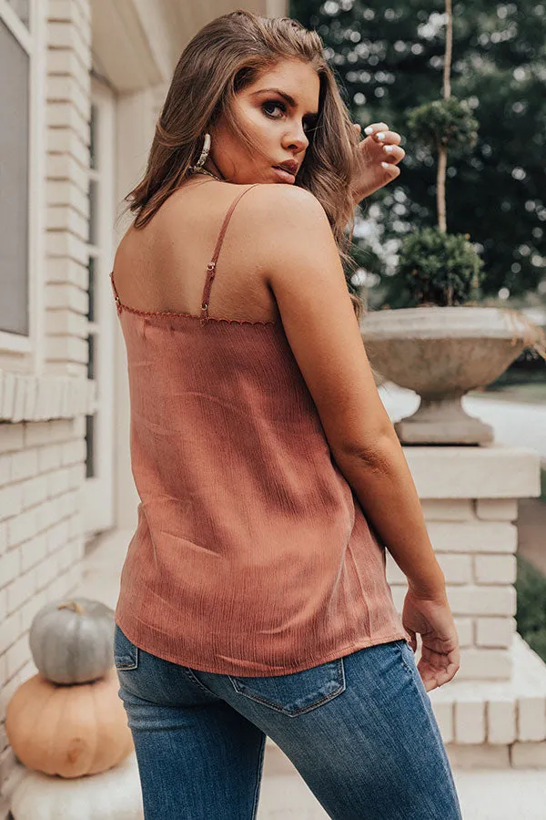 Dream Date Night Shift Tank In Rust