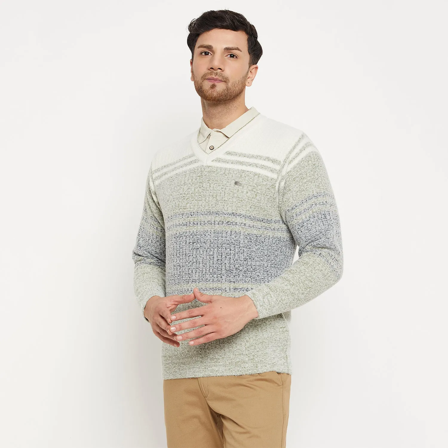 Duke Stardust Men Full Sleeve V Neck Sweater (SDS2123)