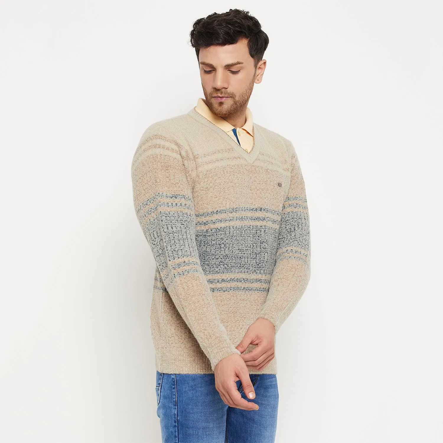 Duke Stardust Men Full Sleeve V Neck Sweater (SDS2123)