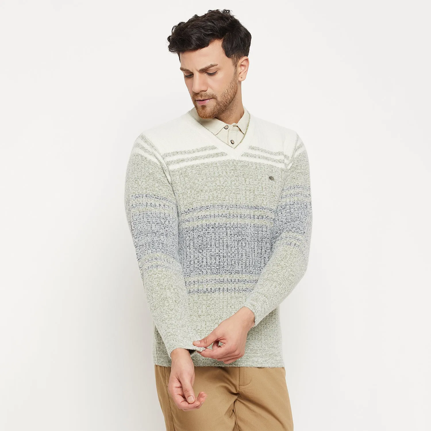 Duke Stardust Men Full Sleeve V Neck Sweater (SDS2123)