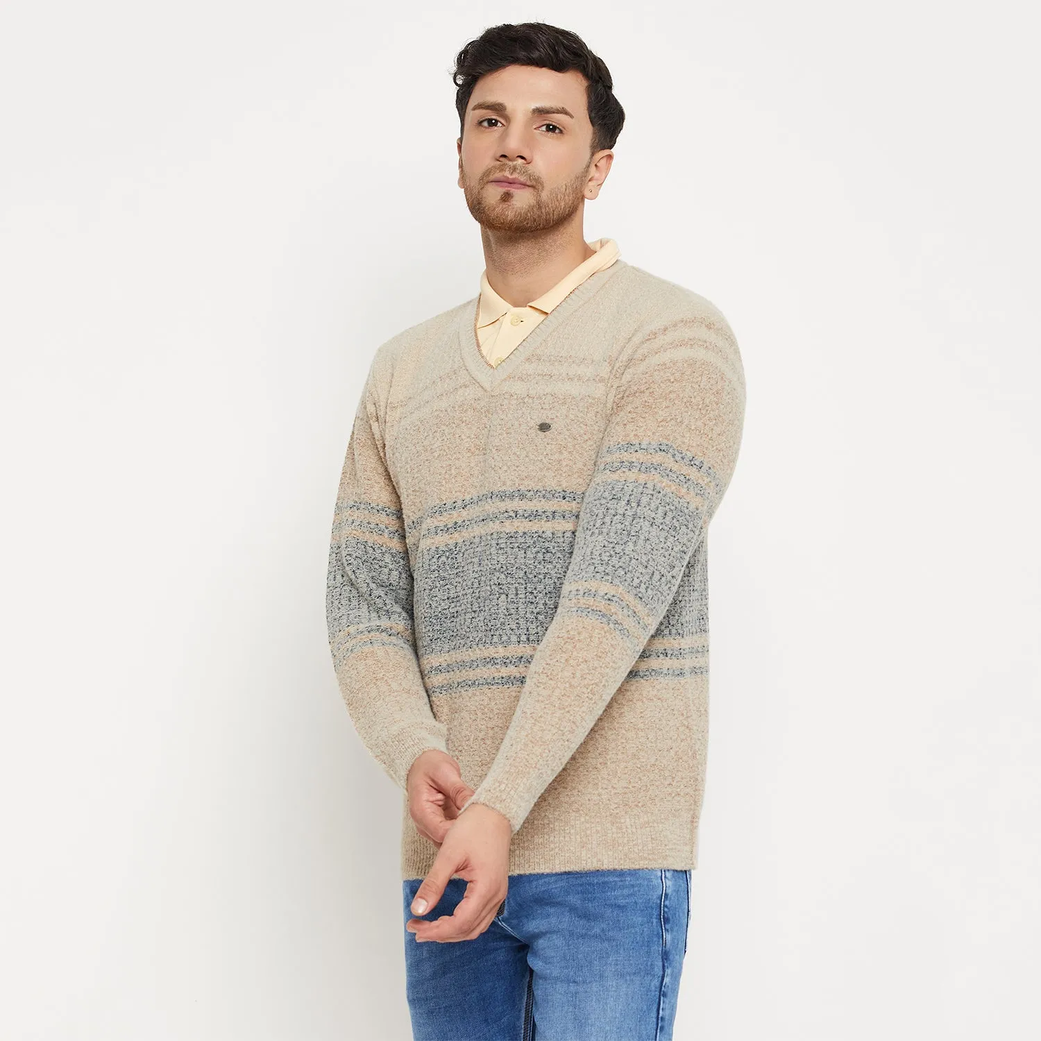 Duke Stardust Men Full Sleeve V Neck Sweater (SDS2123)