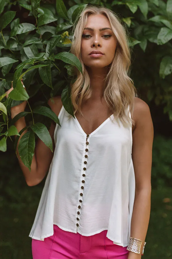 Everyday Perfection Shift Tank In White