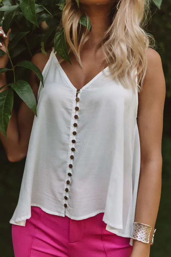 Everyday Perfection Shift Tank In White