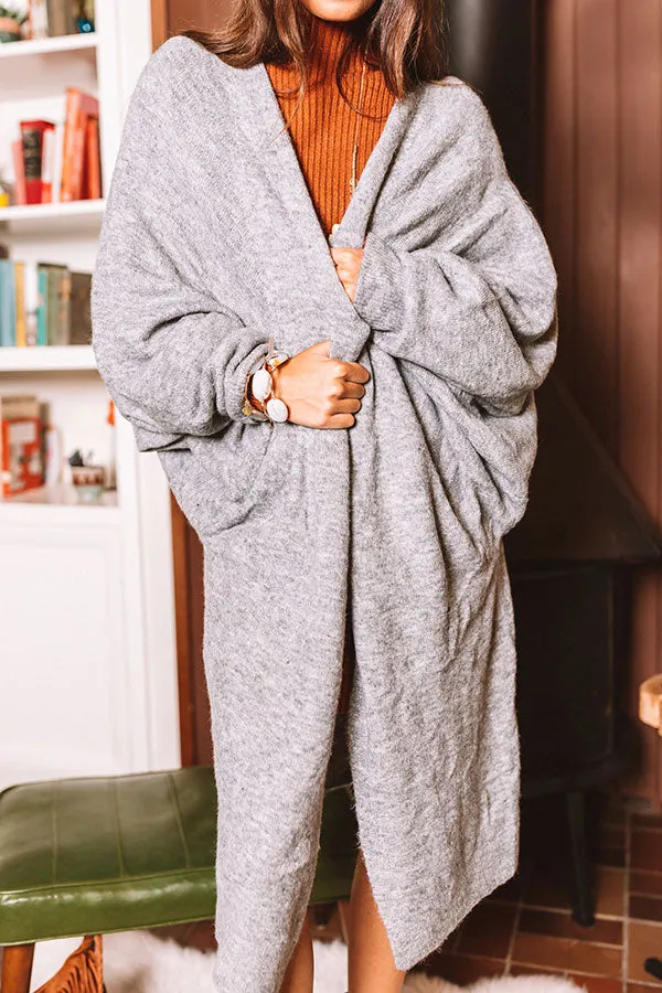 Fall Morning Duster Cardigan in Grey