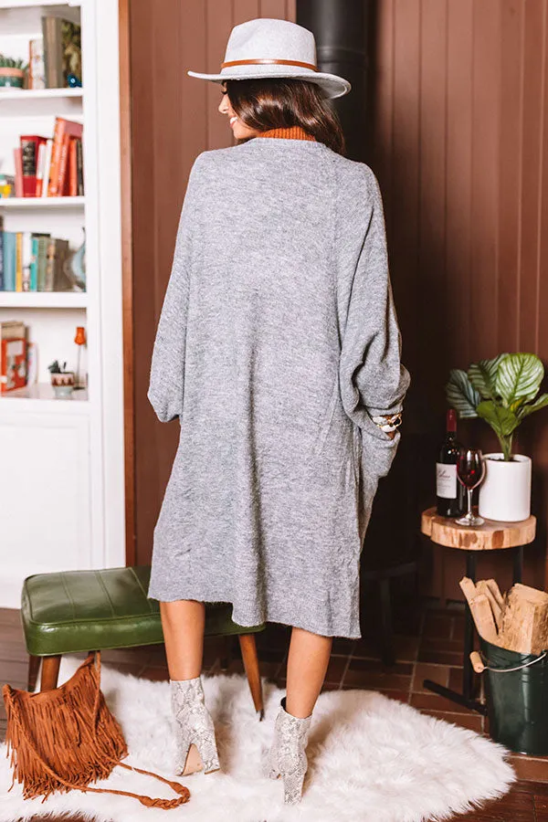 Fall Morning Duster Cardigan in Grey