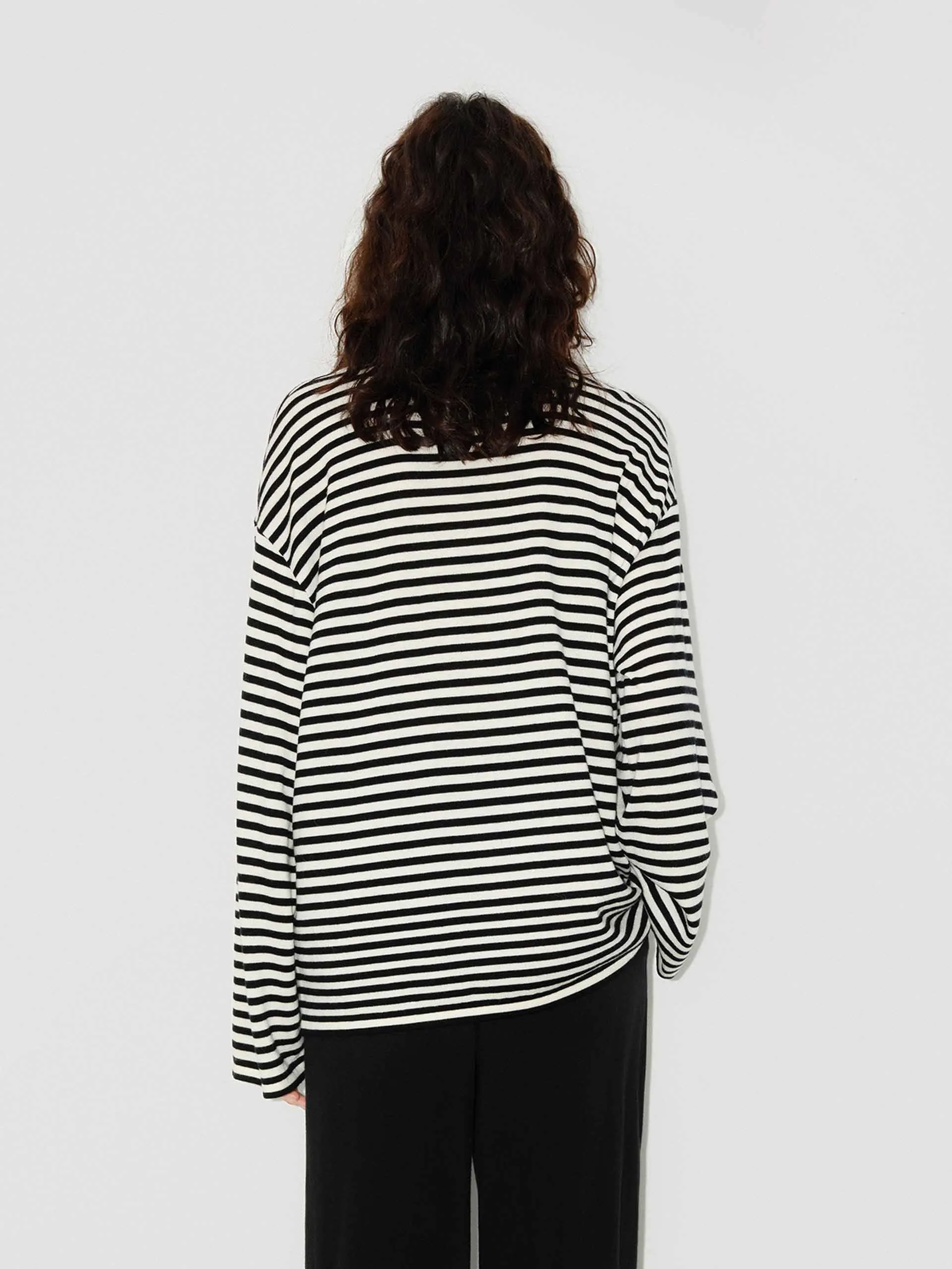Front Letter Striped Sweater