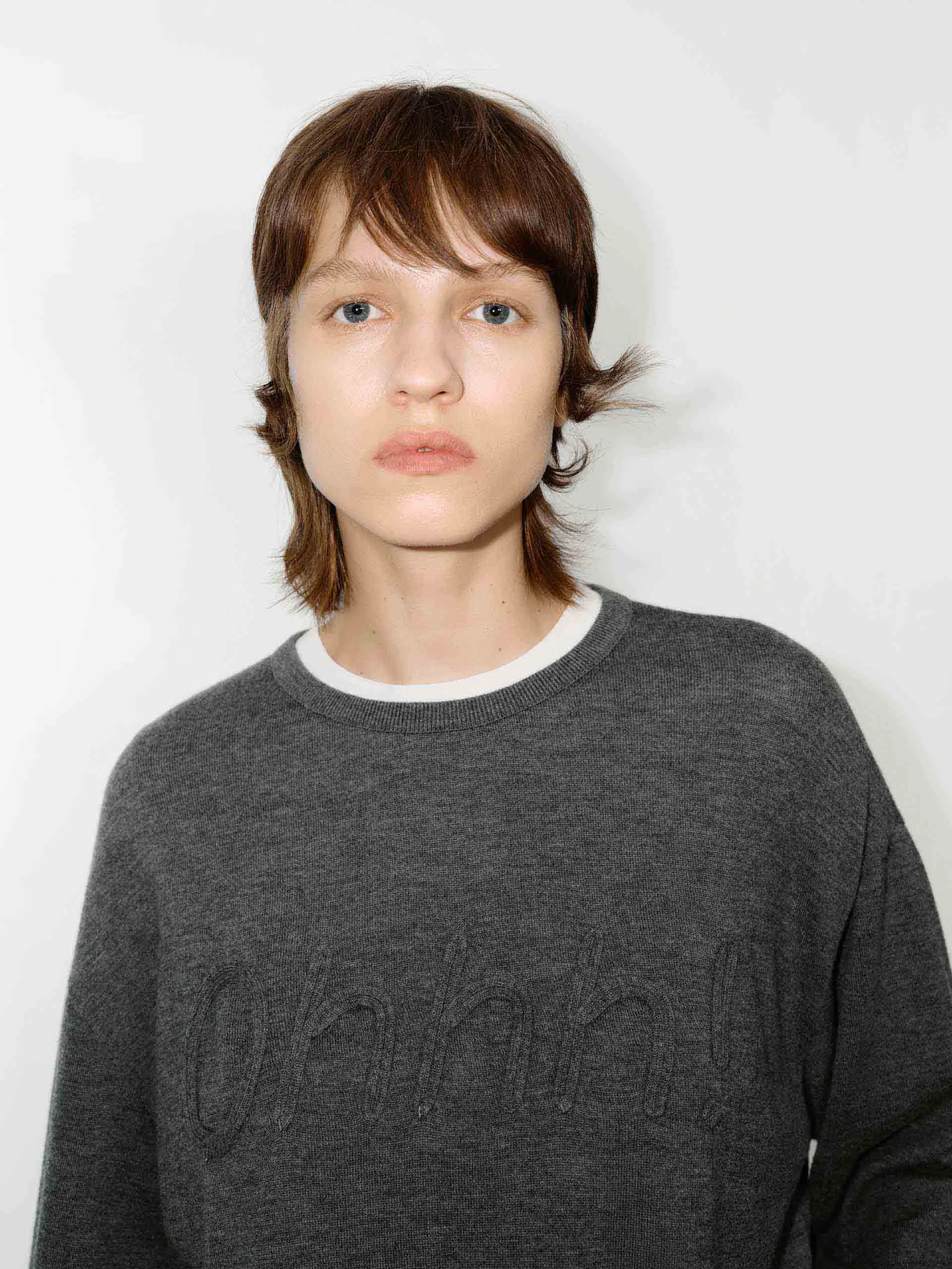 Front Letter Striped Sweater