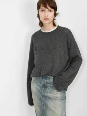 Front Letter Striped Sweater