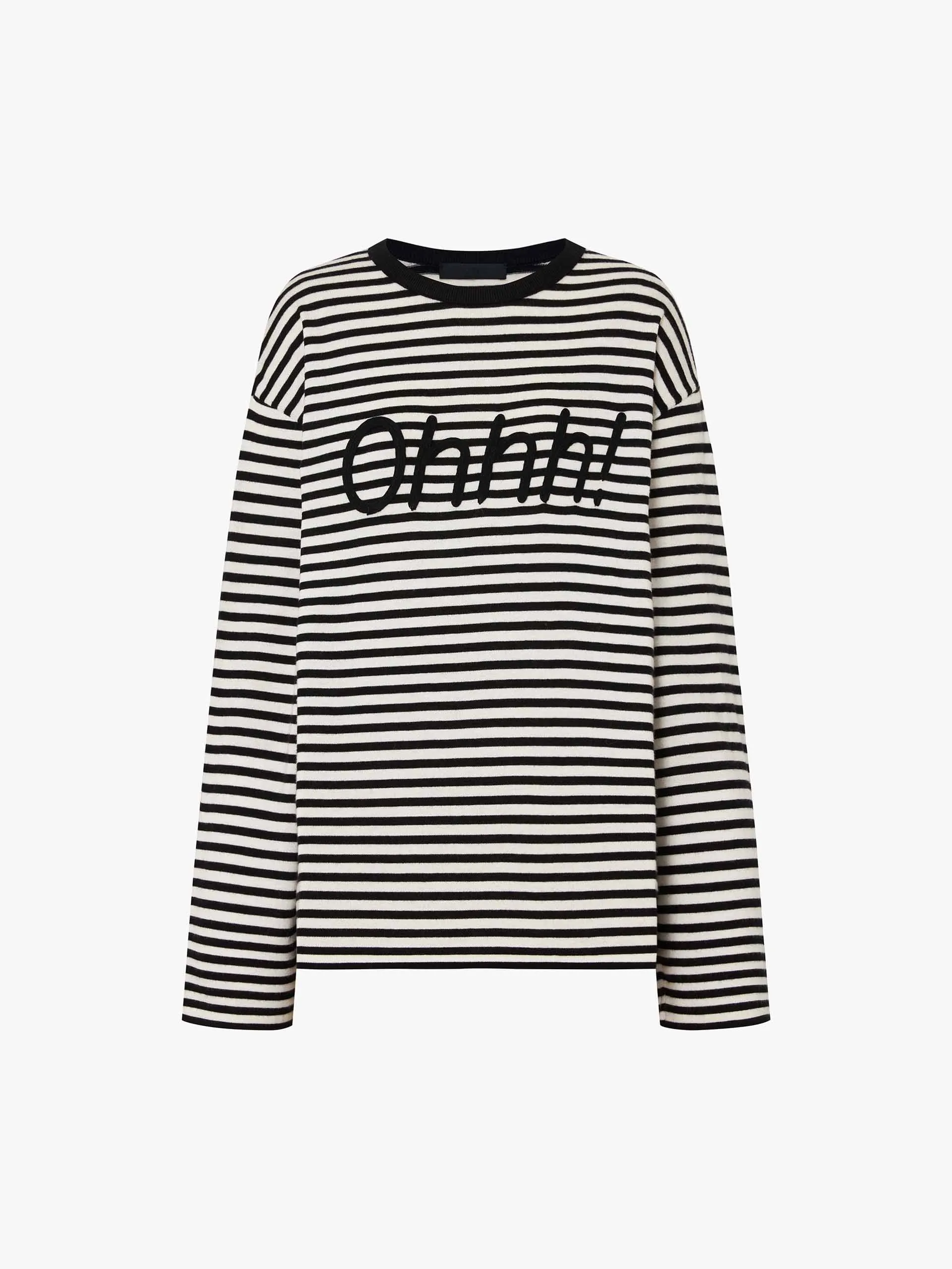 Front Letter Striped Sweater