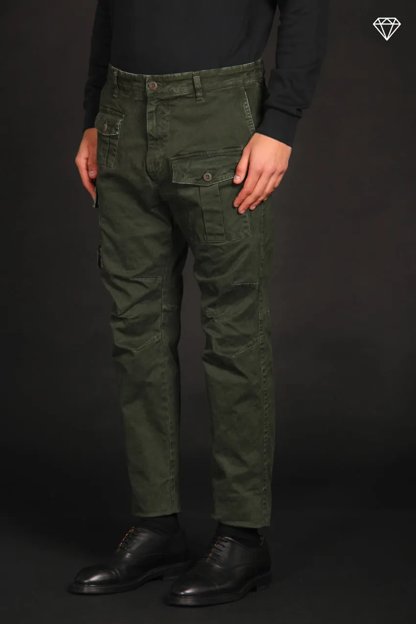 George Coolpocket men's cargo pants in gabardine Logo Limited Edition carrot fit  ①