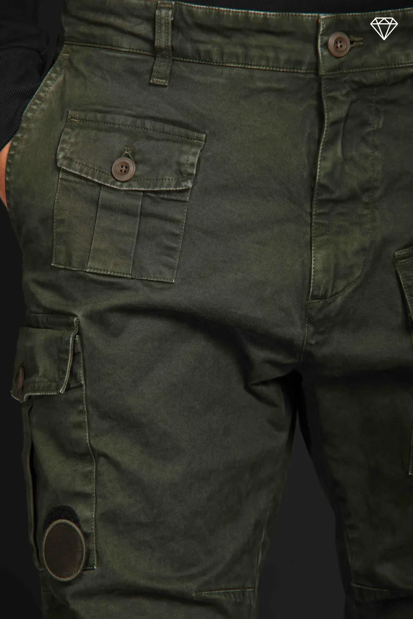 George Coolpocket men's cargo pants in gabardine Logo Limited Edition carrot fit  ①
