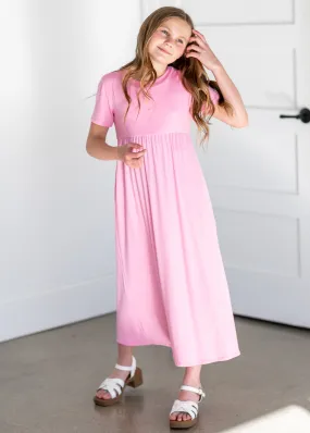 Girl's Short Sleeve Empire Waist Maxi Dress - FINAL SALE