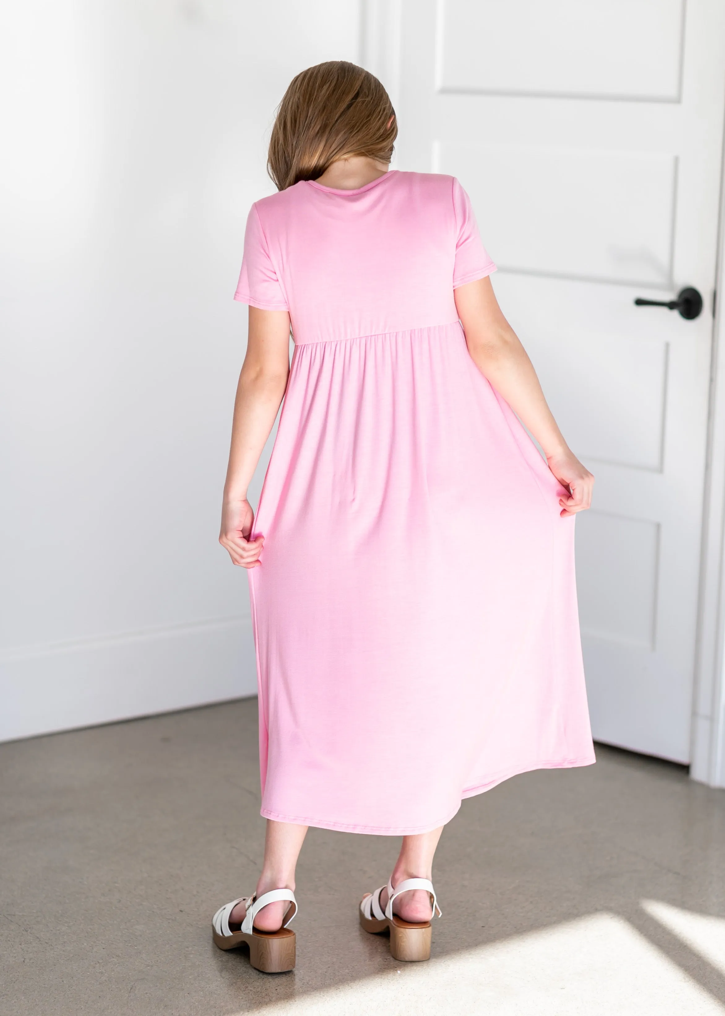 Girl's Short Sleeve Empire Waist Maxi Dress - FINAL SALE