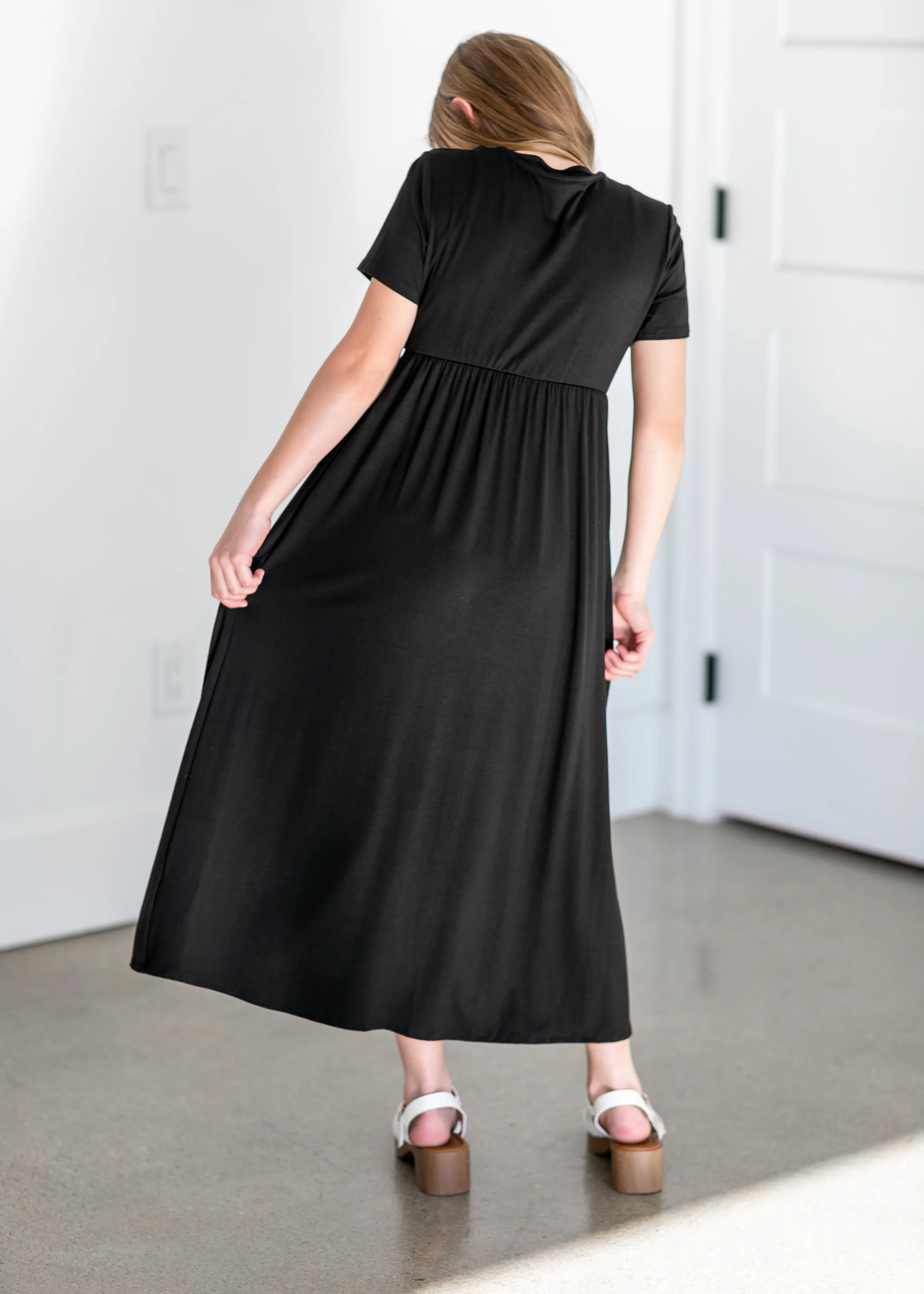 Girl's Short Sleeve Empire Waist Maxi Dress - FINAL SALE