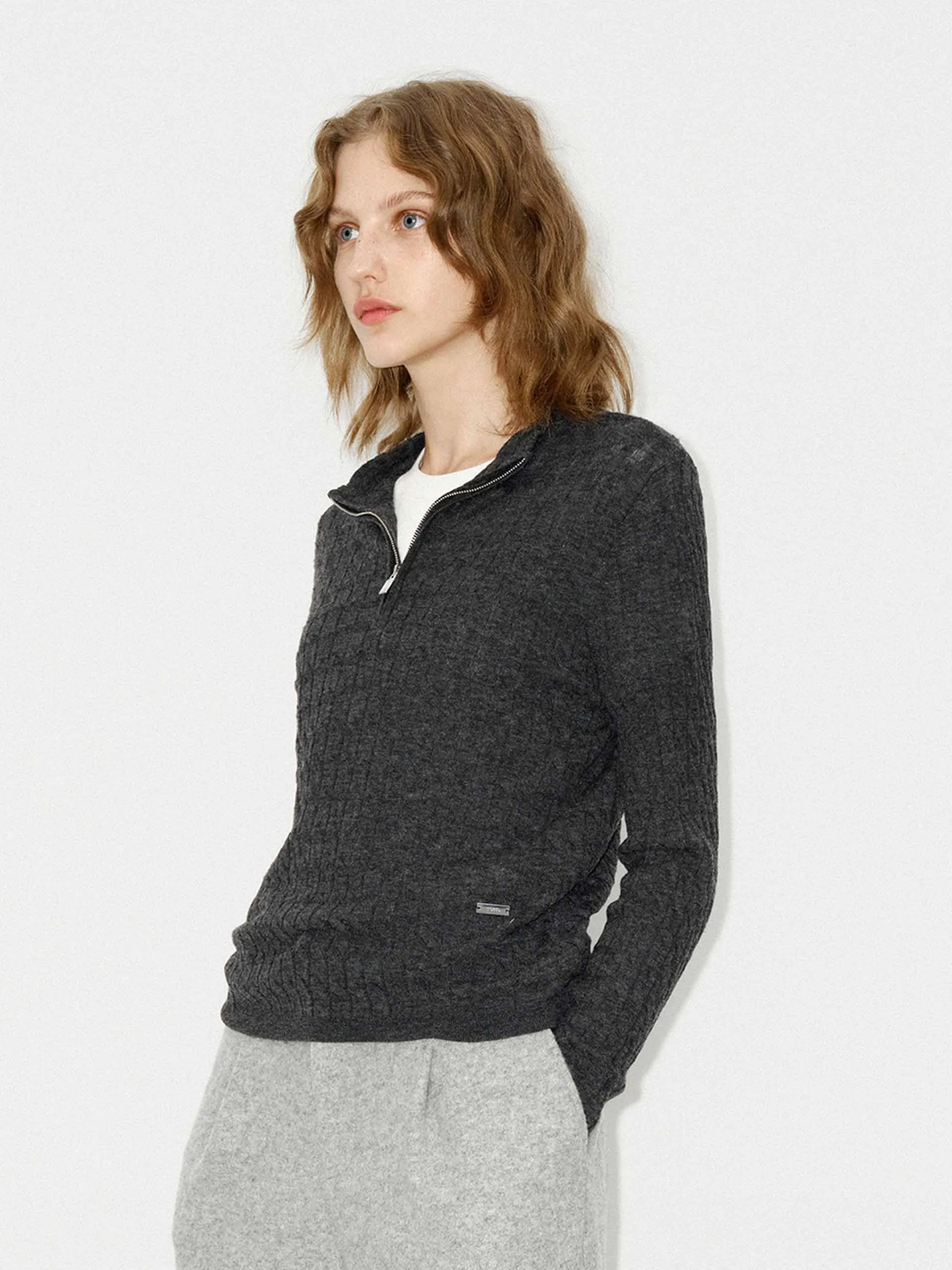 Half Zip Wool Sweater