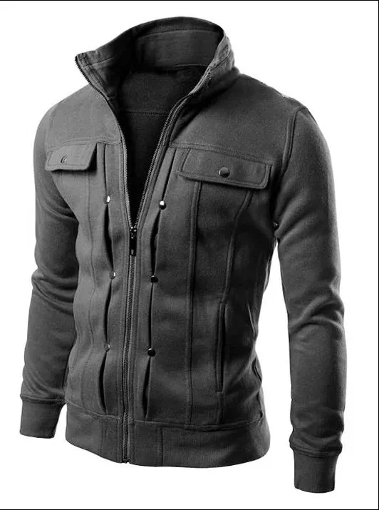 King Billion Men's Hooded Fleece Cardigan – Casual Zipper Hoodie Sweatshirt for Spring & Autumn