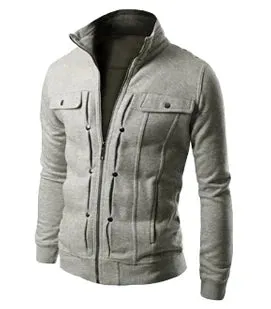 King Billion Men's Hooded Fleece Cardigan – Casual Zipper Hoodie Sweatshirt for Spring & Autumn