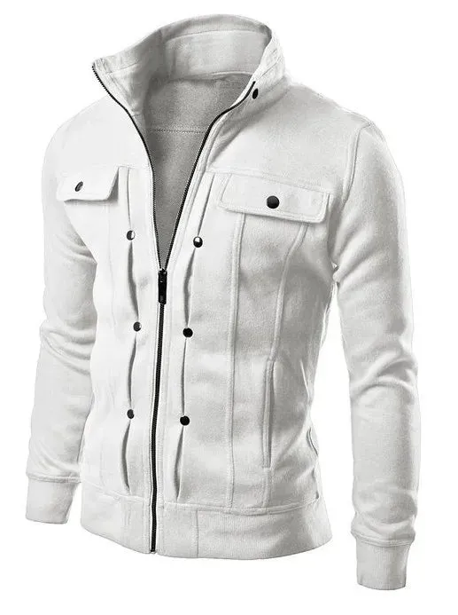 King Billion Men's Hooded Fleece Cardigan – Casual Zipper Hoodie Sweatshirt for Spring & Autumn
