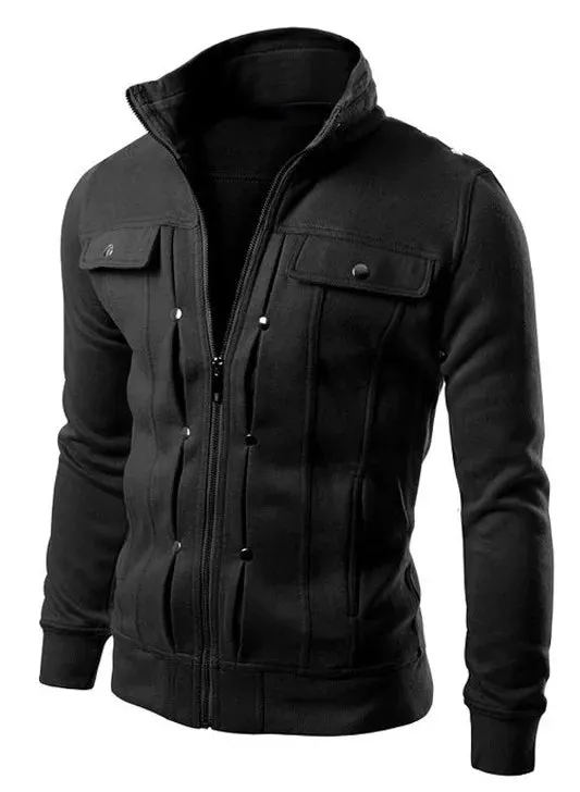 King Billion Men's Hooded Fleece Cardigan – Casual Zipper Hoodie Sweatshirt for Spring & Autumn
