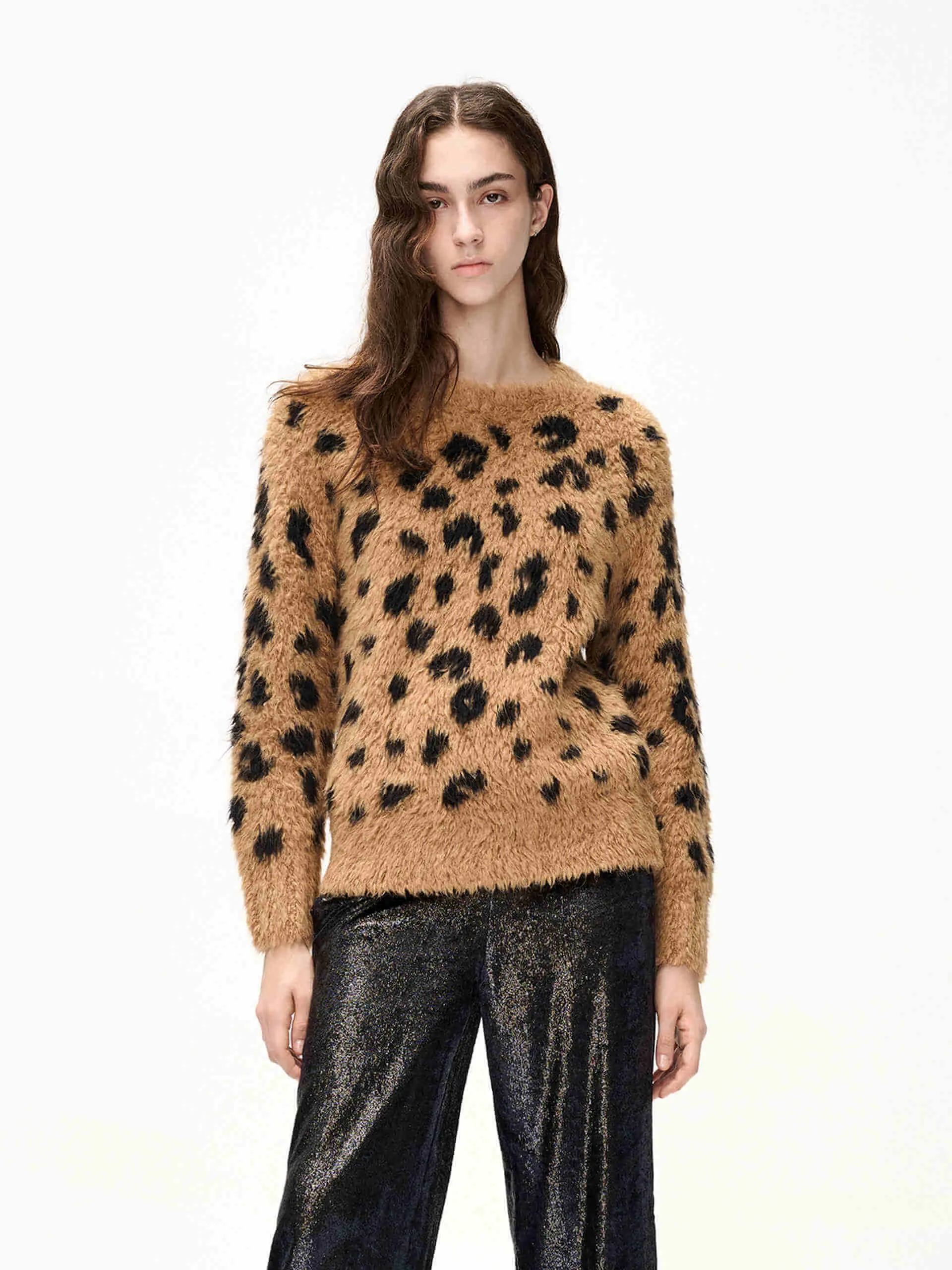 Leopard Print Knitted Sweater