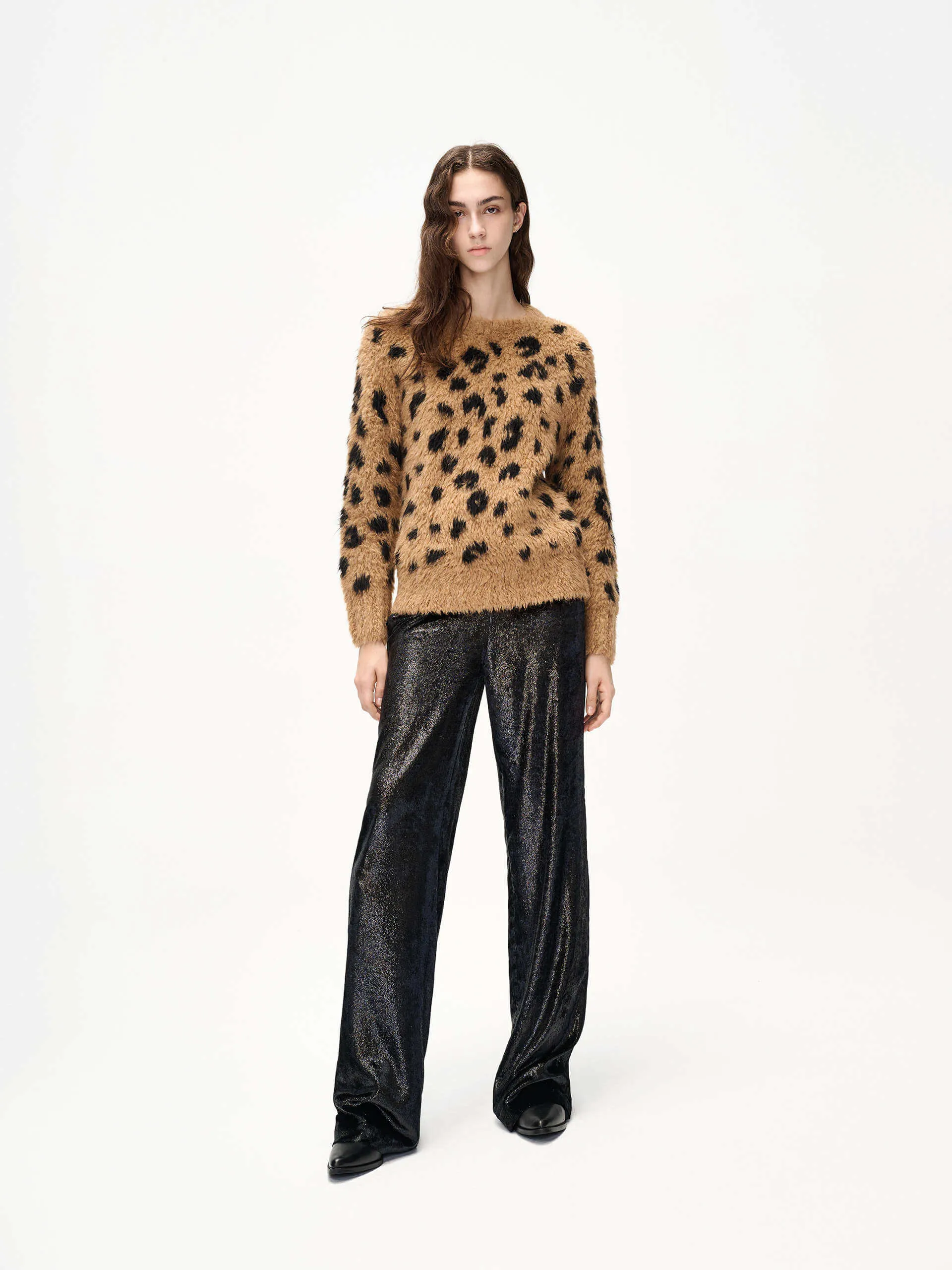 Leopard Print Knitted Sweater