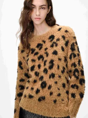 Leopard Print Knitted Sweater