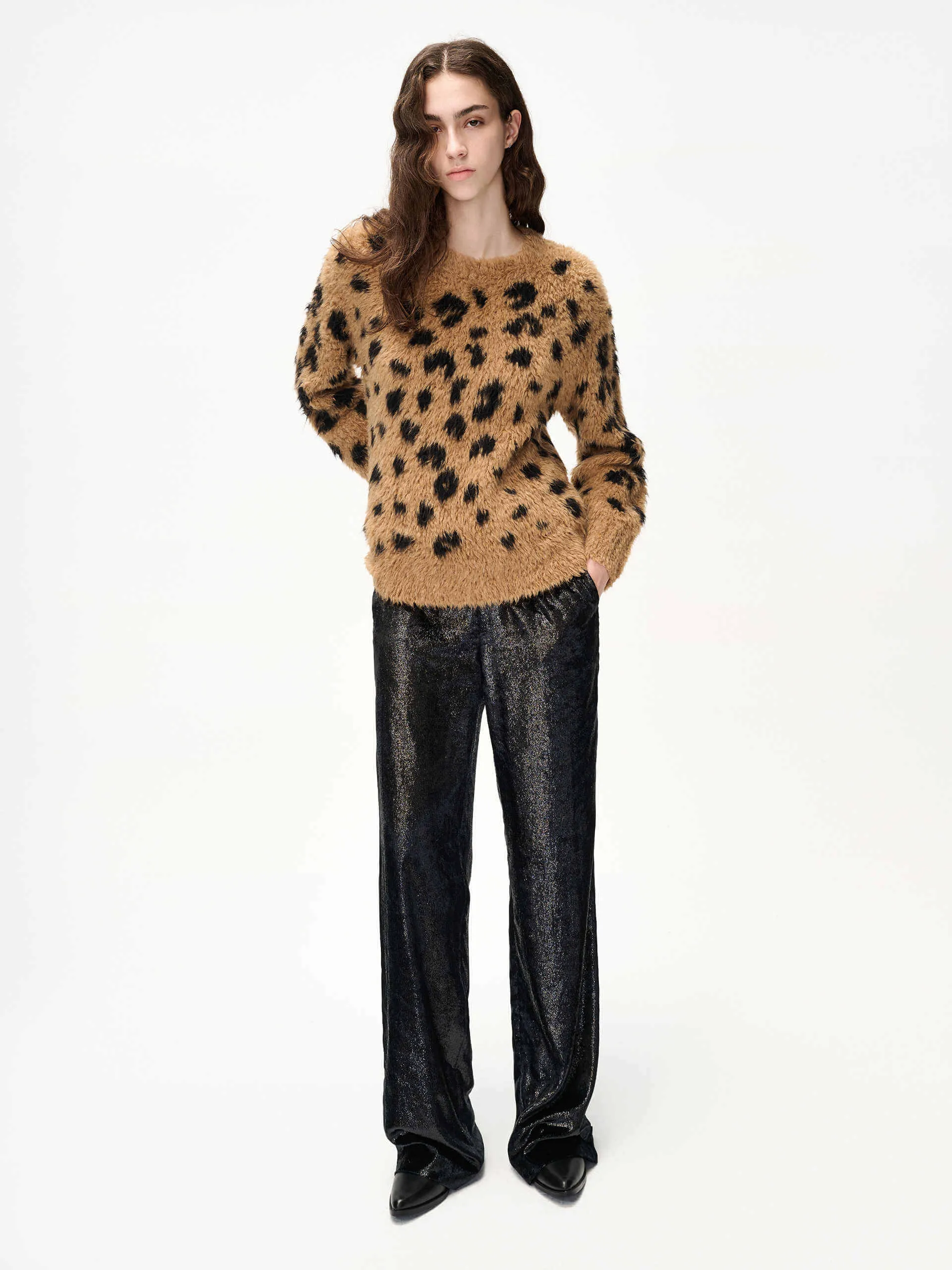 Leopard Print Knitted Sweater