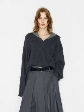 Loose Contrast Collar Sweater