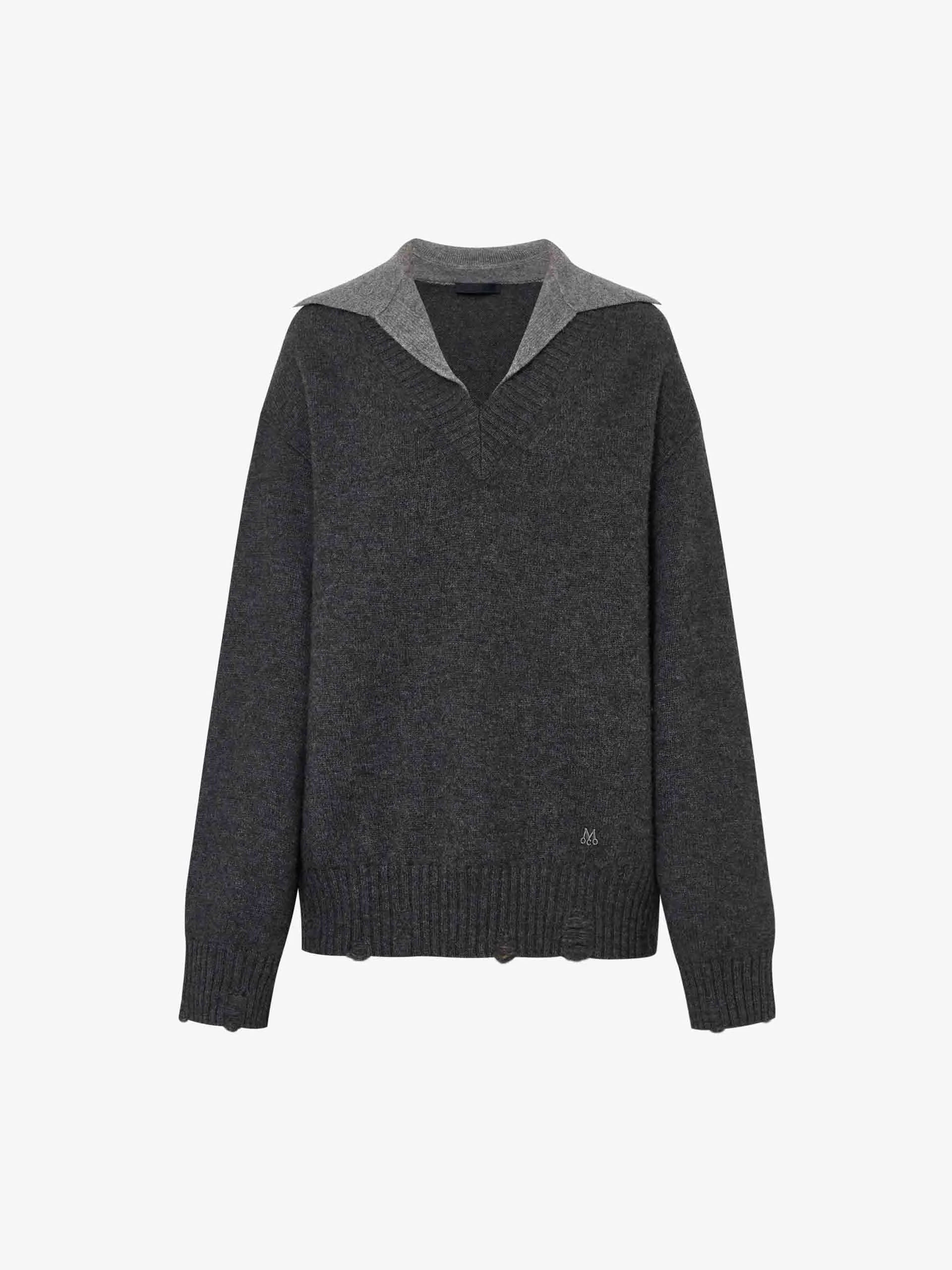 Loose Contrast Collar Sweater