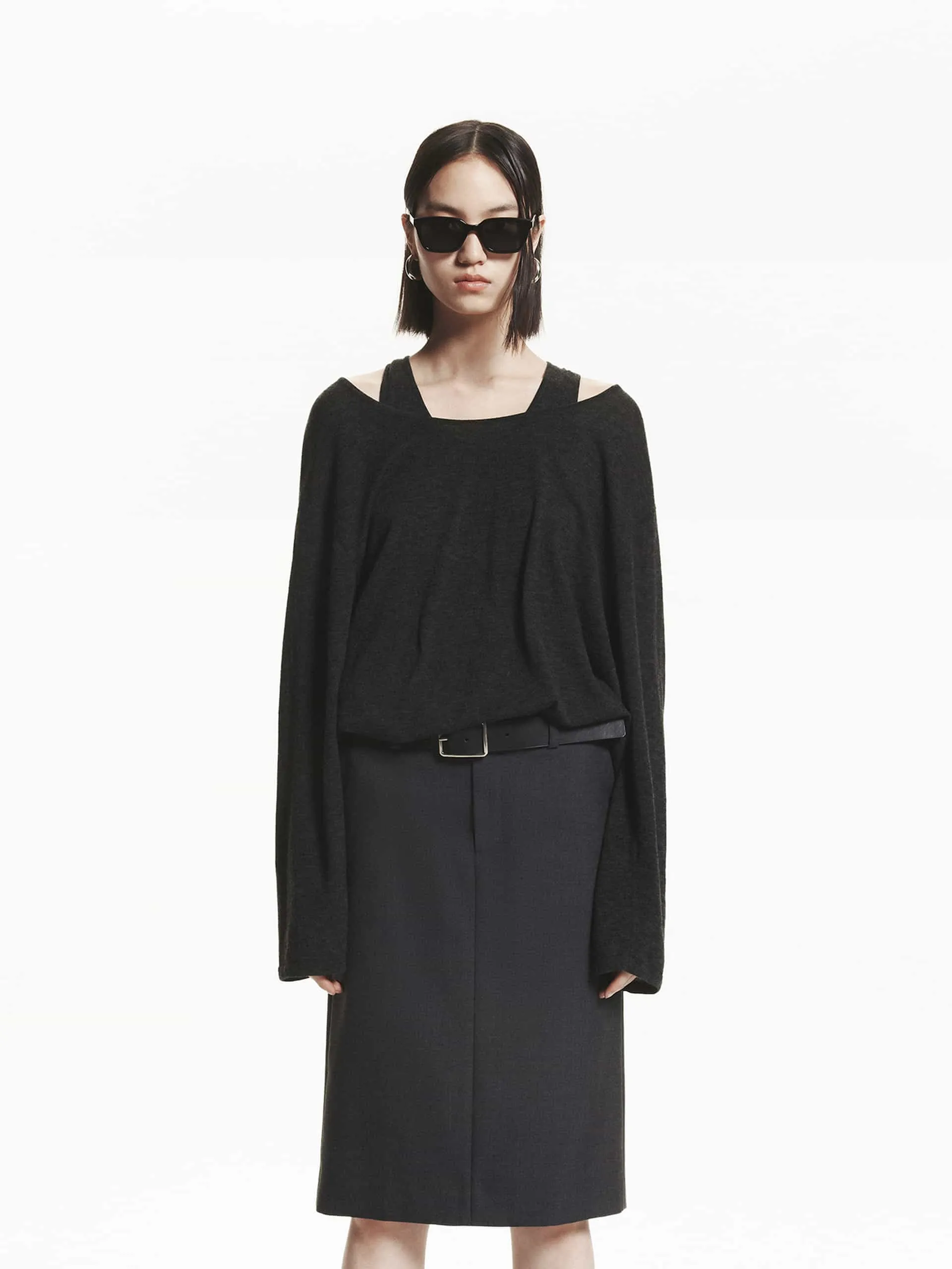 Loose Wool Sweater with Tank