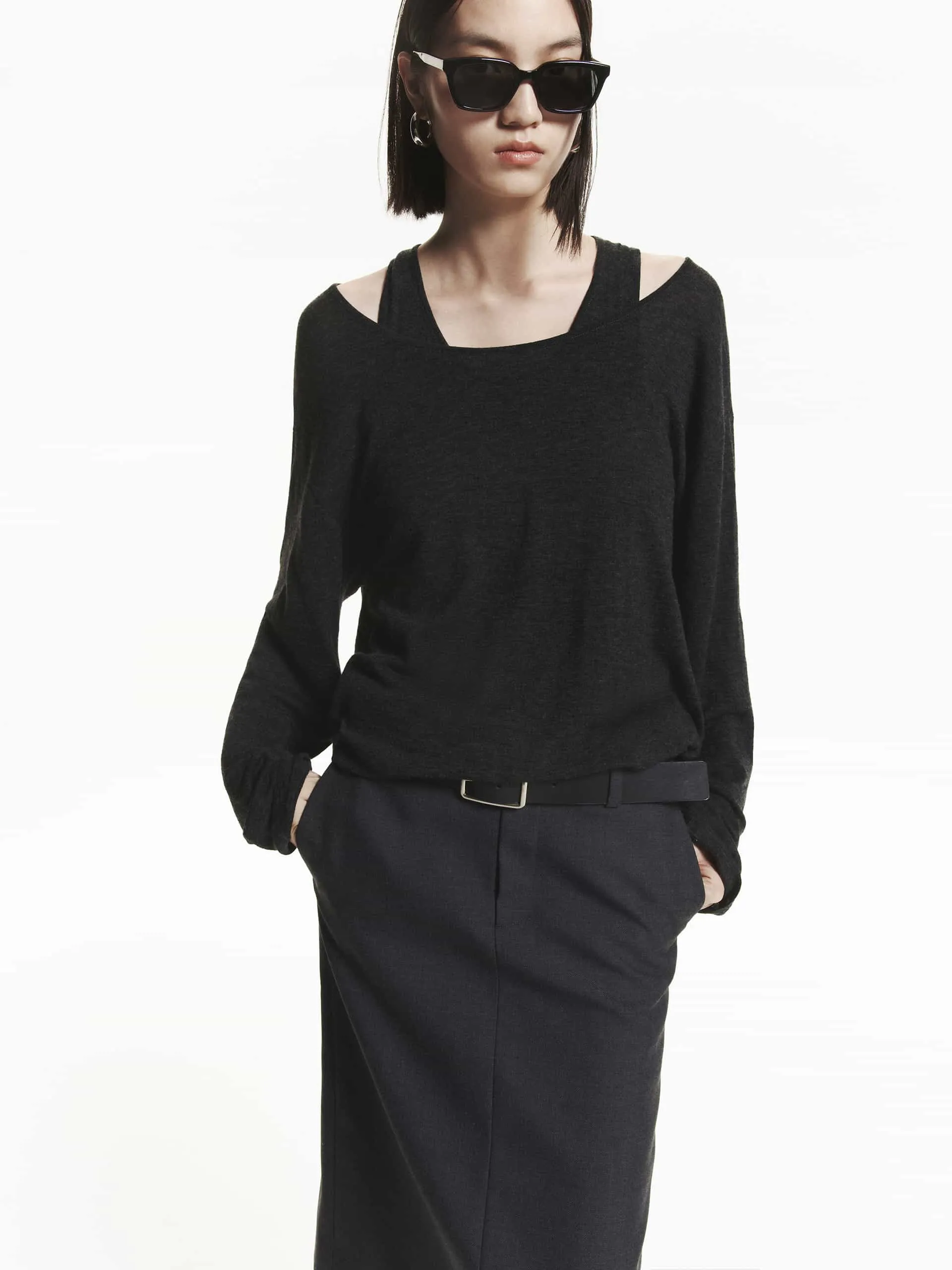 Loose Wool Sweater with Tank