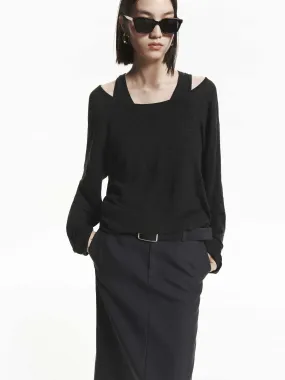 Loose Wool Sweater with Tank