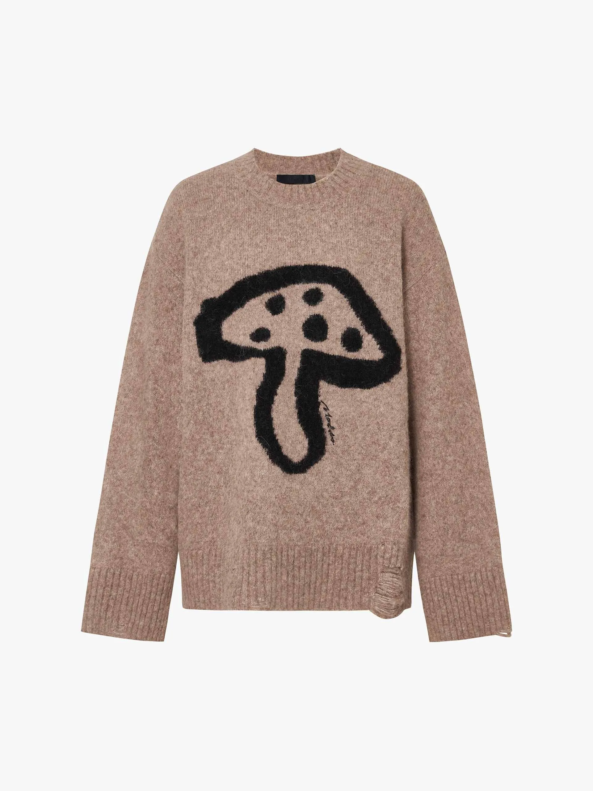 Mushroom Pattern Loose Sweater