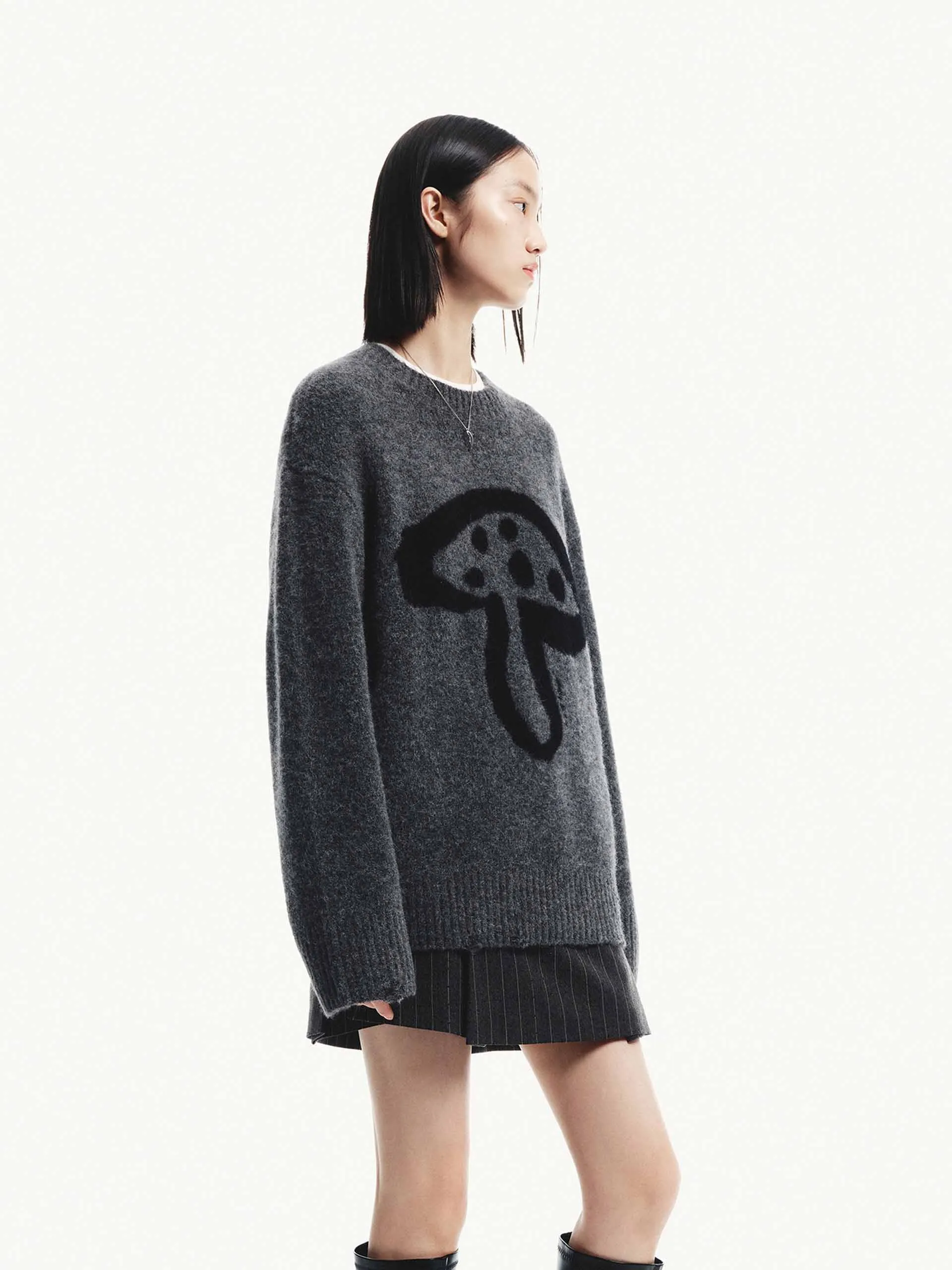 Mushroom Pattern Loose Sweater