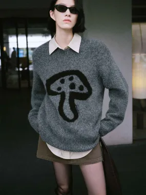 Mushroom Pattern Loose Sweater