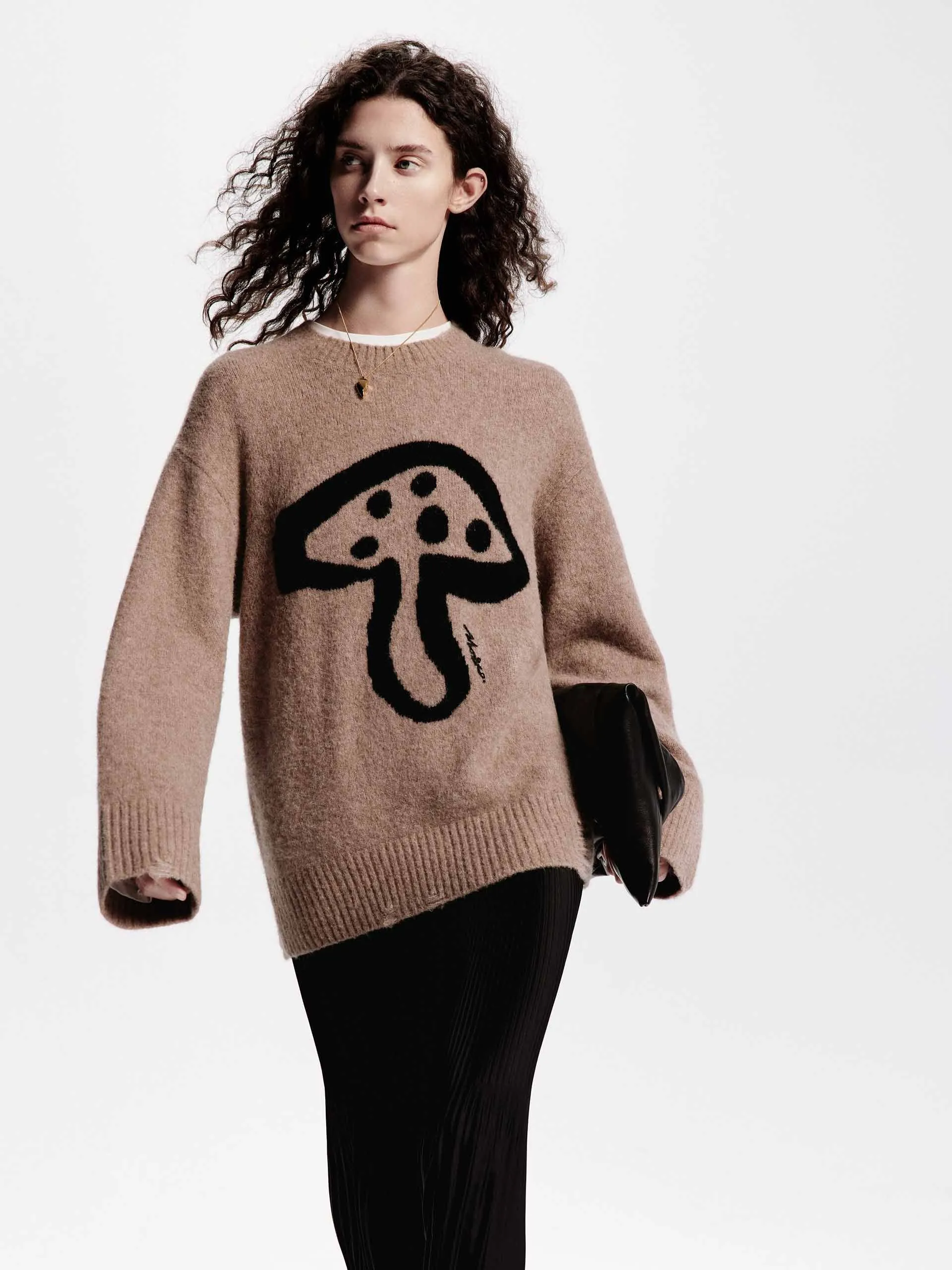 Mushroom Pattern Loose Sweater