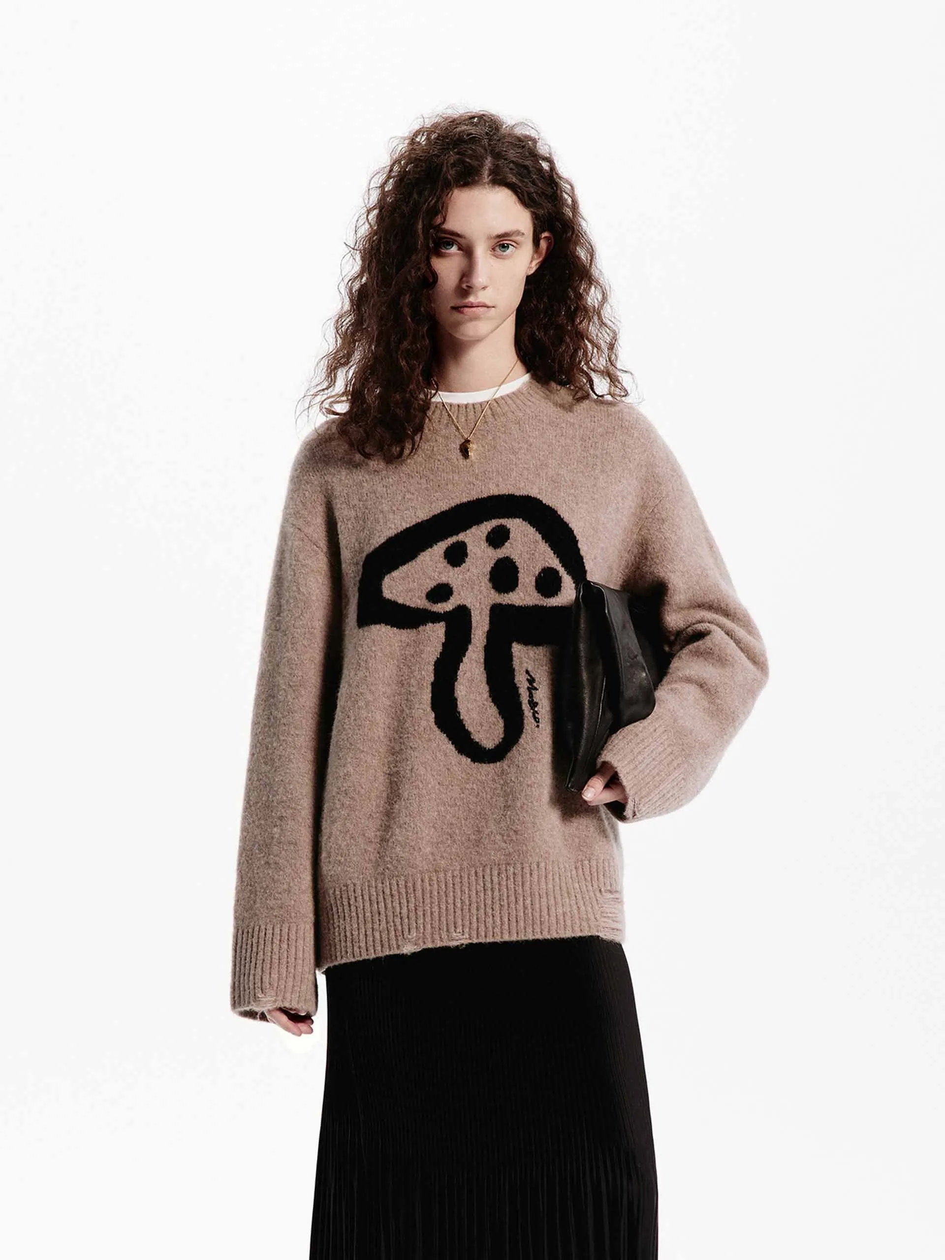 Mushroom Pattern Loose Sweater