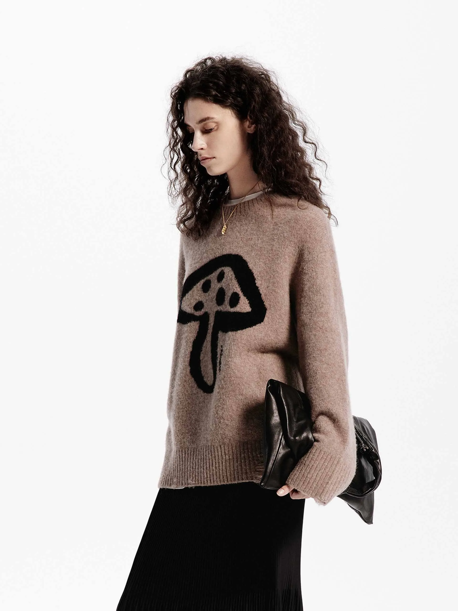 Mushroom Pattern Loose Sweater