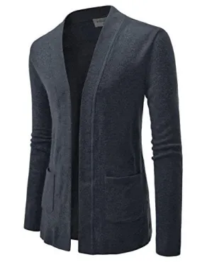 NEARKIN (NKNKCAC5) Open Front Daily Look Buttonless Knitwear Cardigan Sweaters CHARCOAL US XXXL(Tag size 3XL)